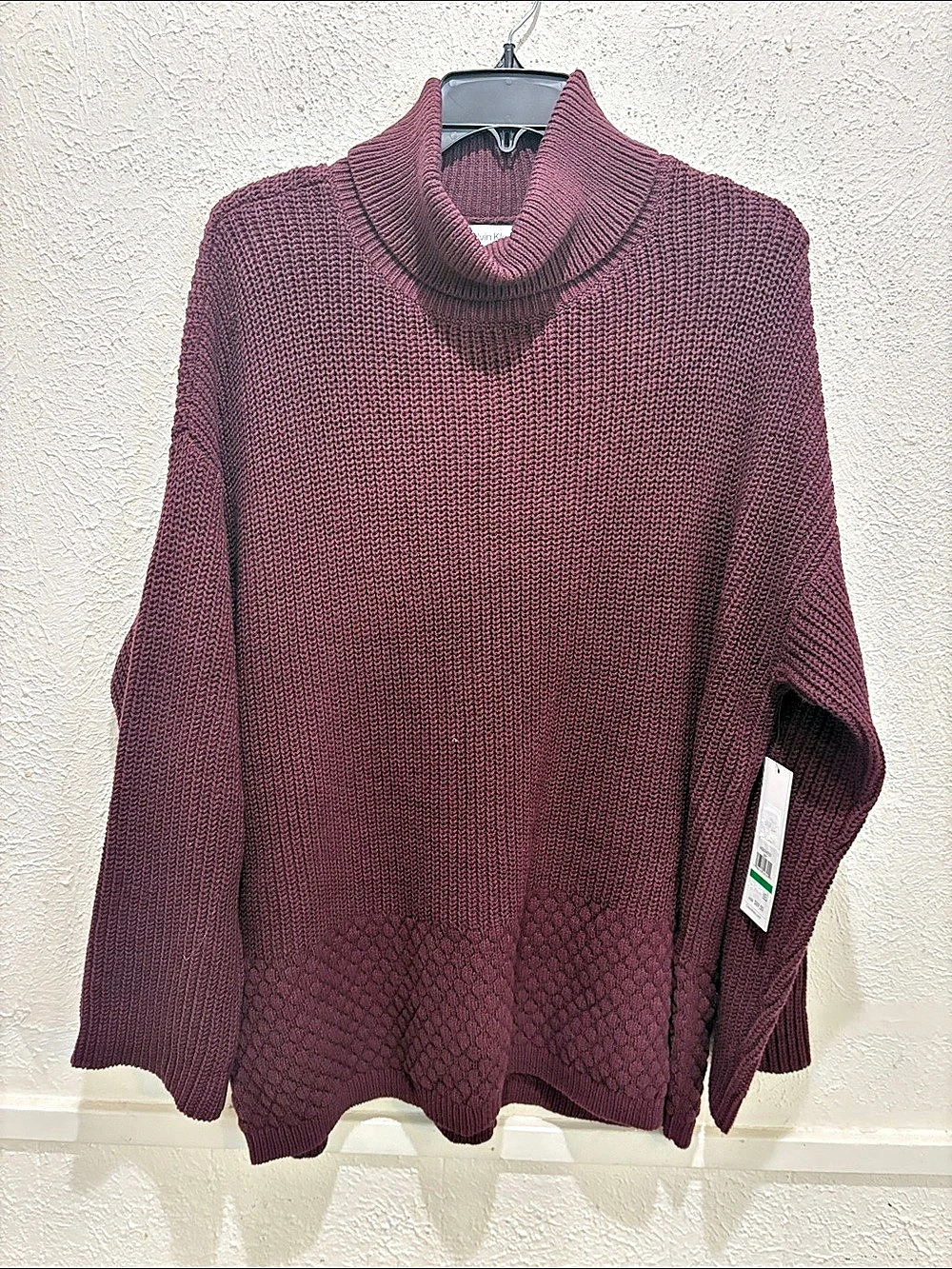 Calvin Klein M3XSW7721 Turtleneck Sweater in Purple Large NWT